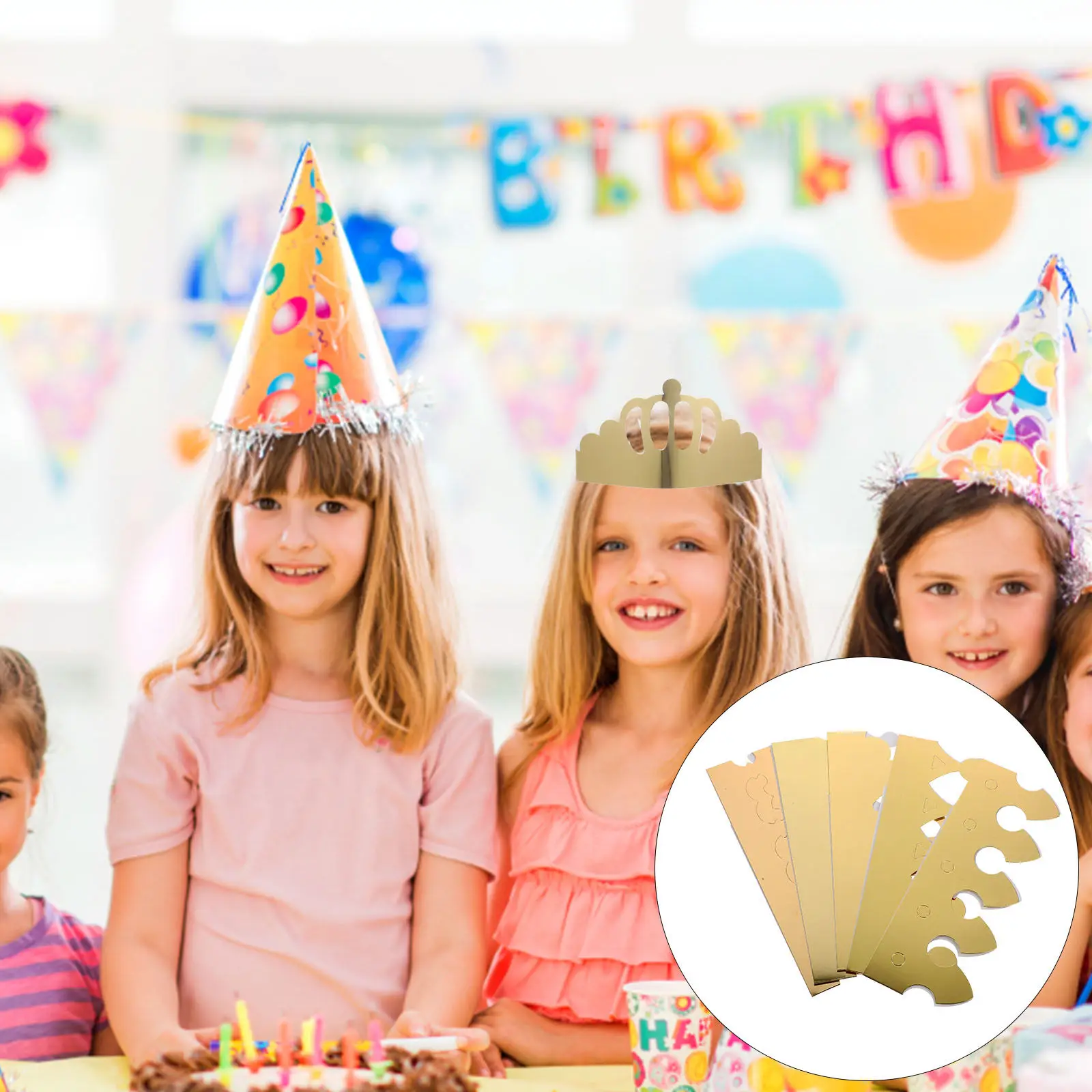 

15Pcs Birthday Paper Crowns for Kids Eye-Catching Glitter Crown Hats Party Decorations Fun Birthday Party Hats Classroom Bulk