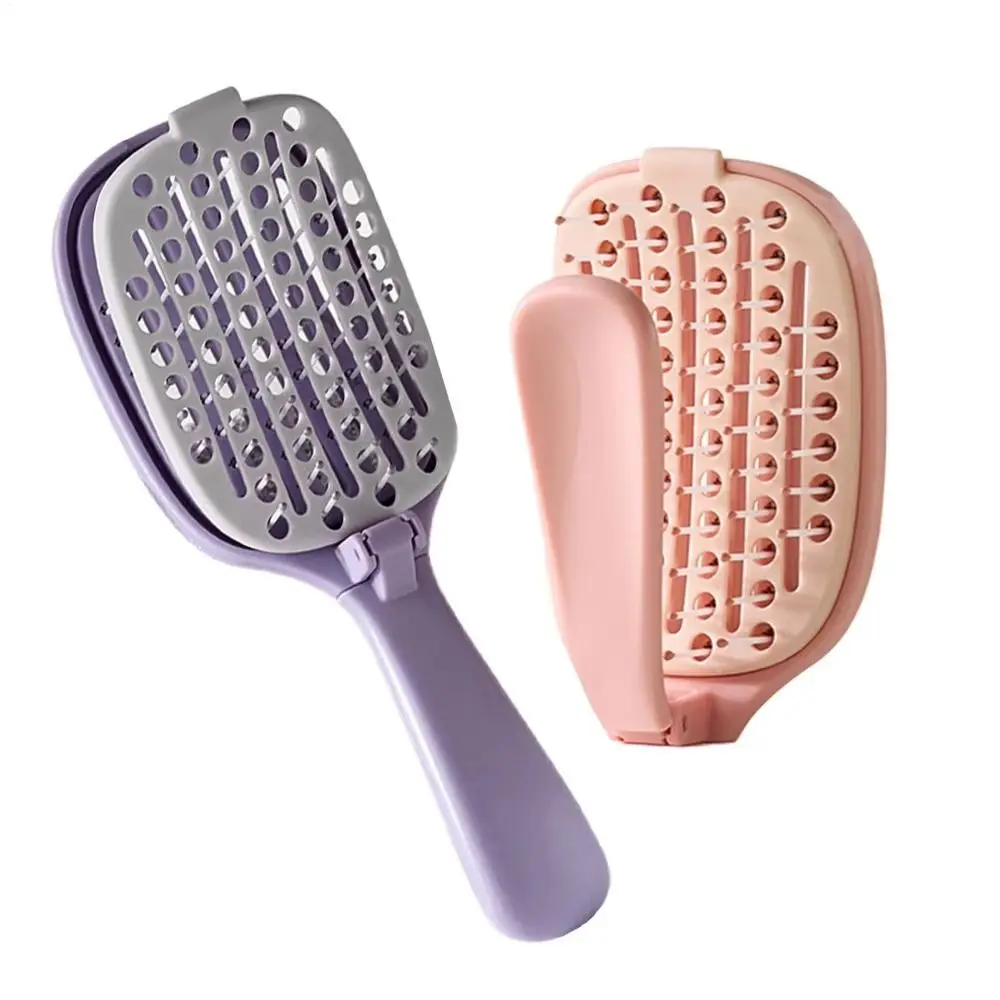 

Anti-Static Fold Volumizing Hair Brush Hollow Design Self Cleaning Scalp Massage Comb Highly Crown Shaping Spring Bone