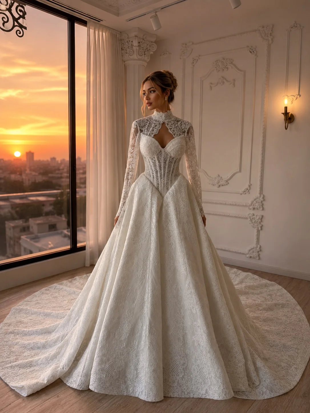 Luxurious New Arrival Wedding Dress with Jacket Customized Sweetheart Beading Pearls Corset Bridal Gown Robe De Mariage