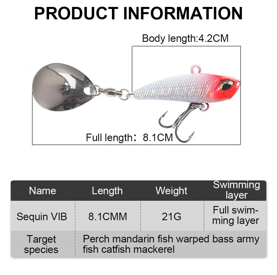 WALK FISH 7g 11g 15g 21g Spinner Köder Metall VIB Angeln Köder Rotierenden Schwanz Vibration pailletten Japan Wobbler Trolling Köder Pesca – Detail 3