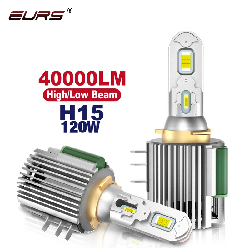 

2PCS Car Led H15 High/Low Beam 3570 Chips Headlights 120W H15 Canbus Error Free LED Car Headlights Bulb Auto LED DRL Fog Light