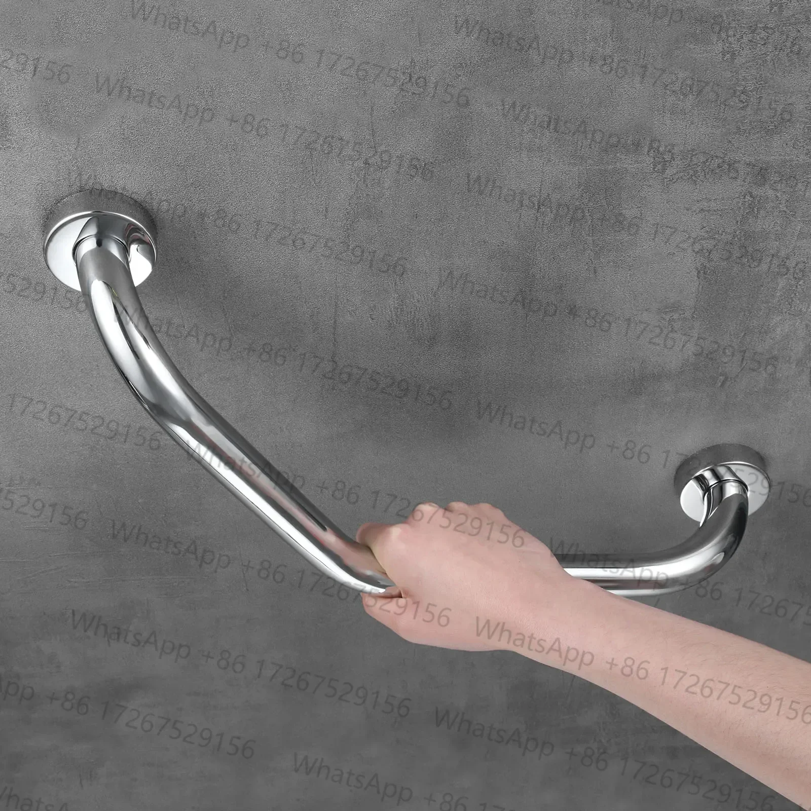 1pc Bathroom Grab Bar Stainless Steel Durable Shower Bathtub Arc Handle Grip Bathroom Toilet Elderly Disabled Safe Facility Help