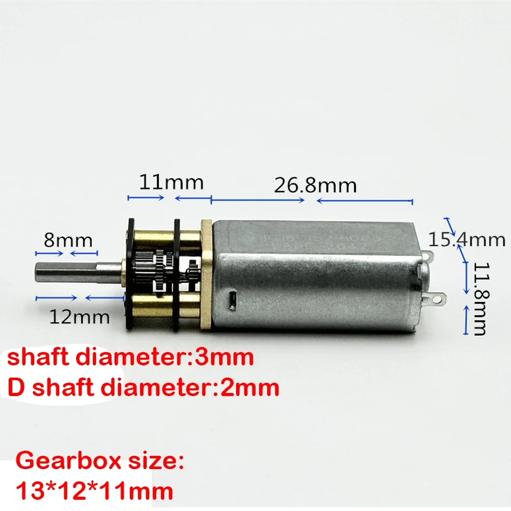 1pcs High Torque Full Metal Gearbox 050 Gear Motor DC3V-12V 28RPM-118RPM Slow Speed Flat Shaft Reduction Robot 13GA-050