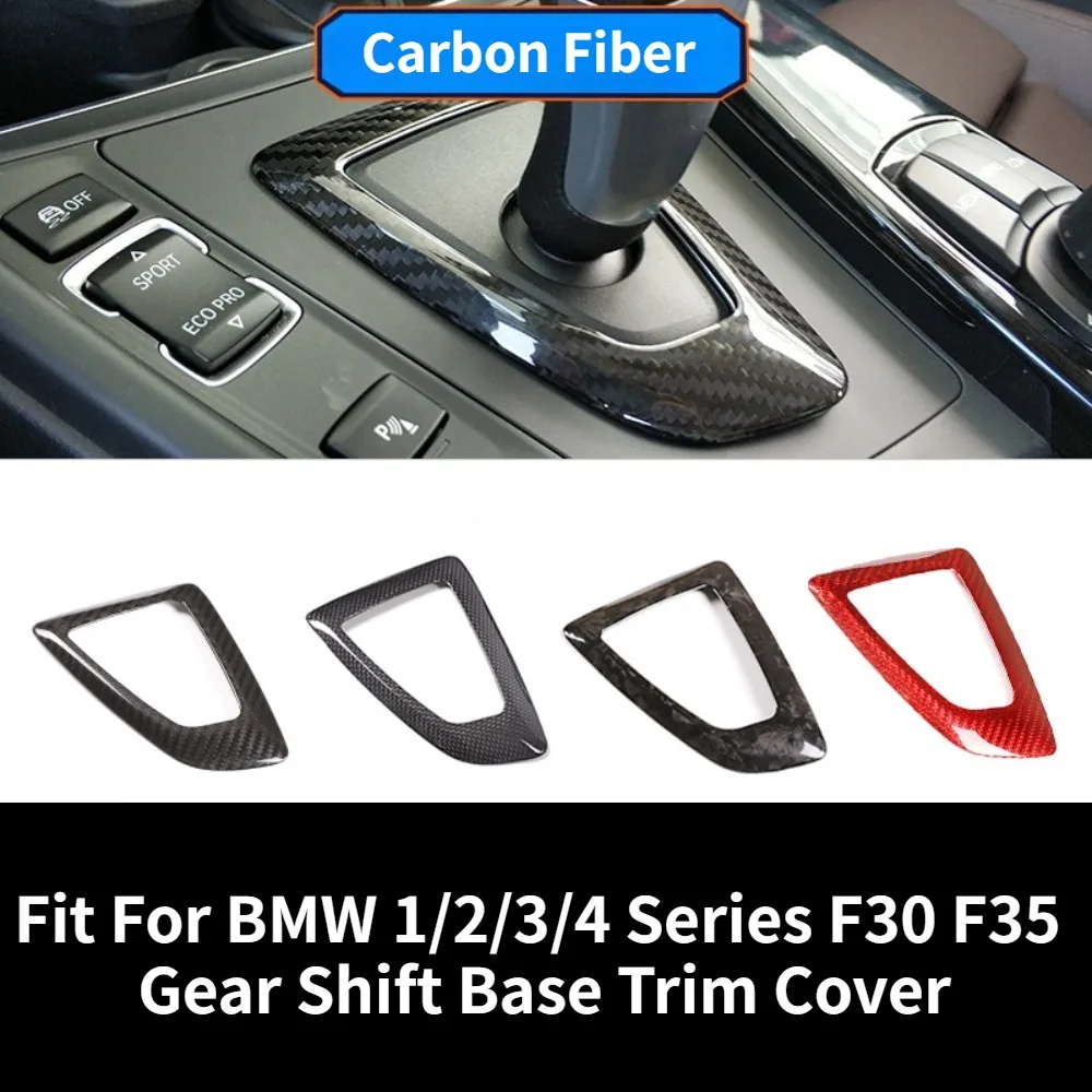 

For BMW 1 2 3 4 Series F30 F35 Real Carbon Fiber Gear Shift Panel Base Cover Trim Interior Sticker Decoration Car Accessories