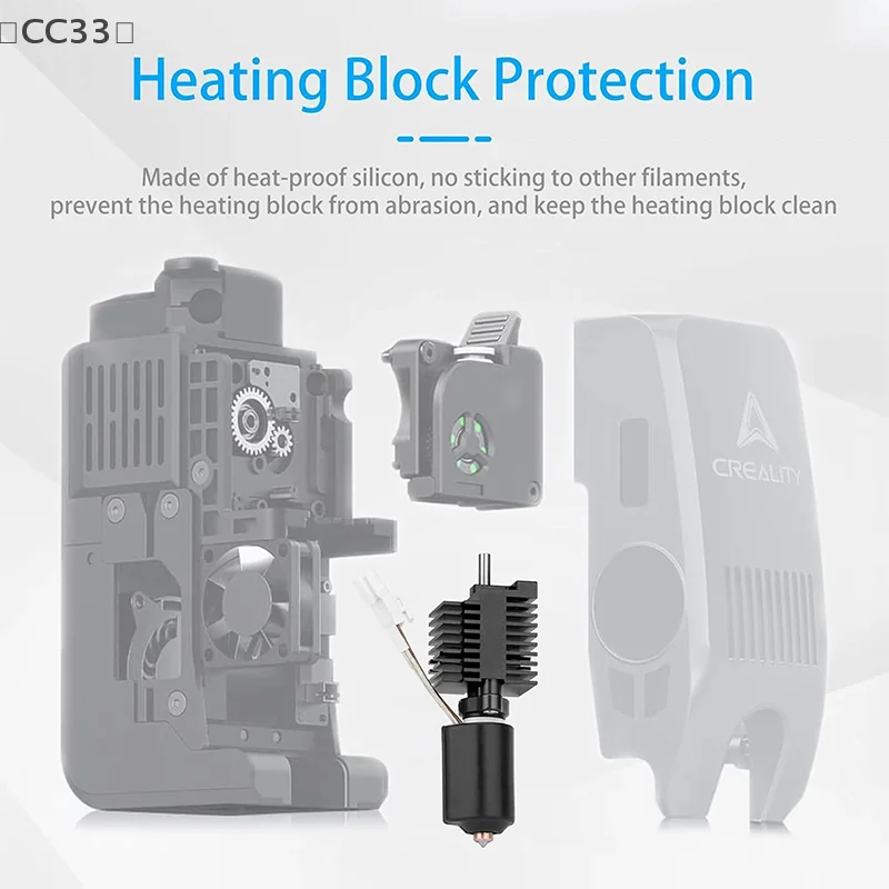 

tipoCC33 StelleCC33 силиконовый рукав для Creality K2 Plus Hotend Kit защитный чехол, совместимый с аксессуарами для 3D-принтеров K2 Plus Hot End