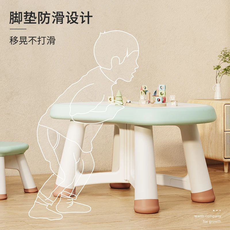 Children's study table and chair set Household children's primary school children's toy table Boys and girls simple peanut table