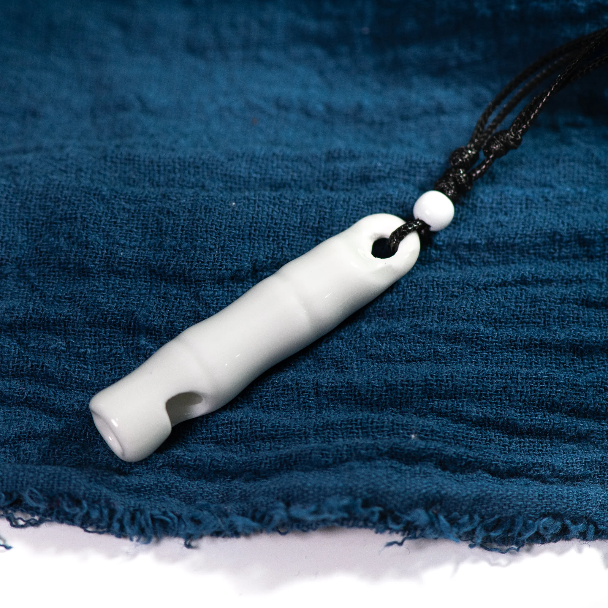 Ceramic Bamboo necklace with Whistle Pendant Children Gift retro accessory jewelry #FY528