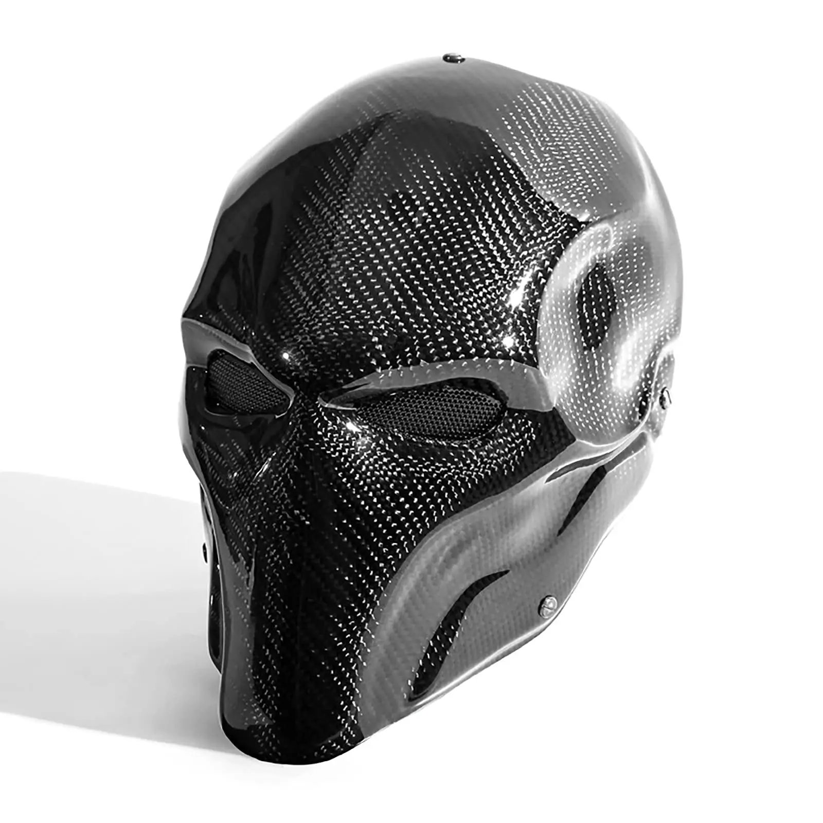 Máscara táctica de fibra de carbono de cara completa Máscaras de calavera Para fiestas de Halloween con tiro con airsoft y paintball Accesorios para cosplay Casco protector para la cara