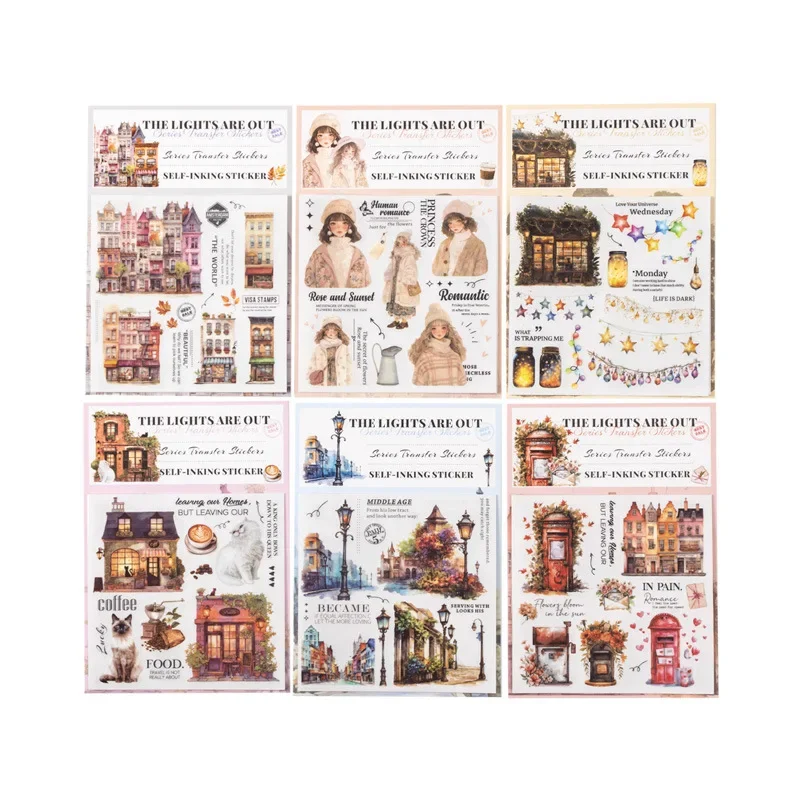 2 قطعة أضواء في منزل الحلم الآخر ملصقات نقل PVC البلد استمتع بحزمة أضواء مقهىك القرطاسية 178*116 مللي متر #4