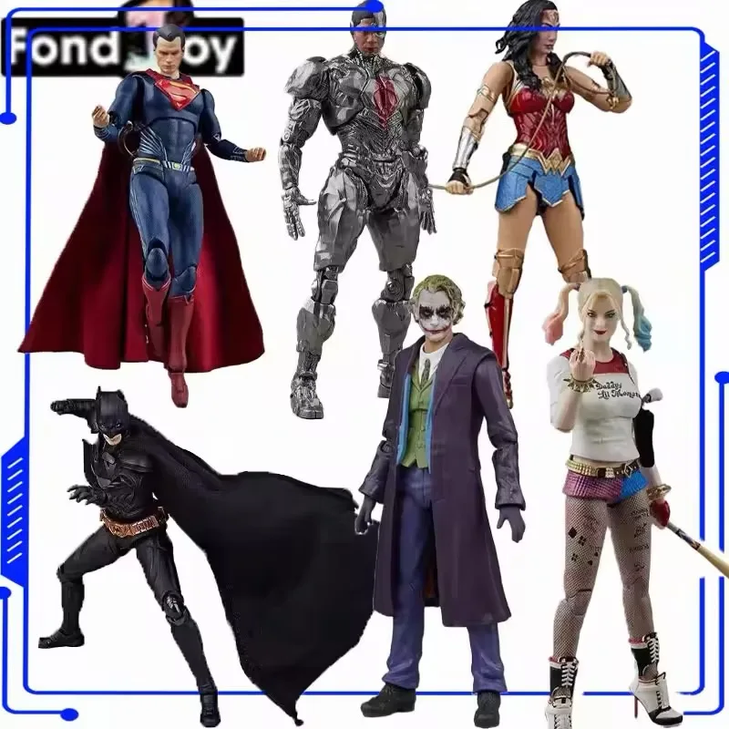 Em Estoque: Bonecos de Ação Originais FondJoy DC Justice League – Modelos de Brinquedo do Batman, Mulher-Maravilha, Superman, Cyborg e Harley Quinn