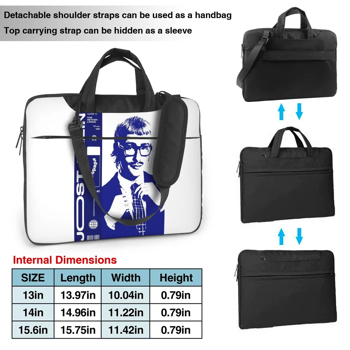 Laptop Sleeve Bag Joost Klein Europapa Eurovisioned Briefcase Bag Holland 13 14 15 Print Computer Bag For Macbook Air HP Huawei