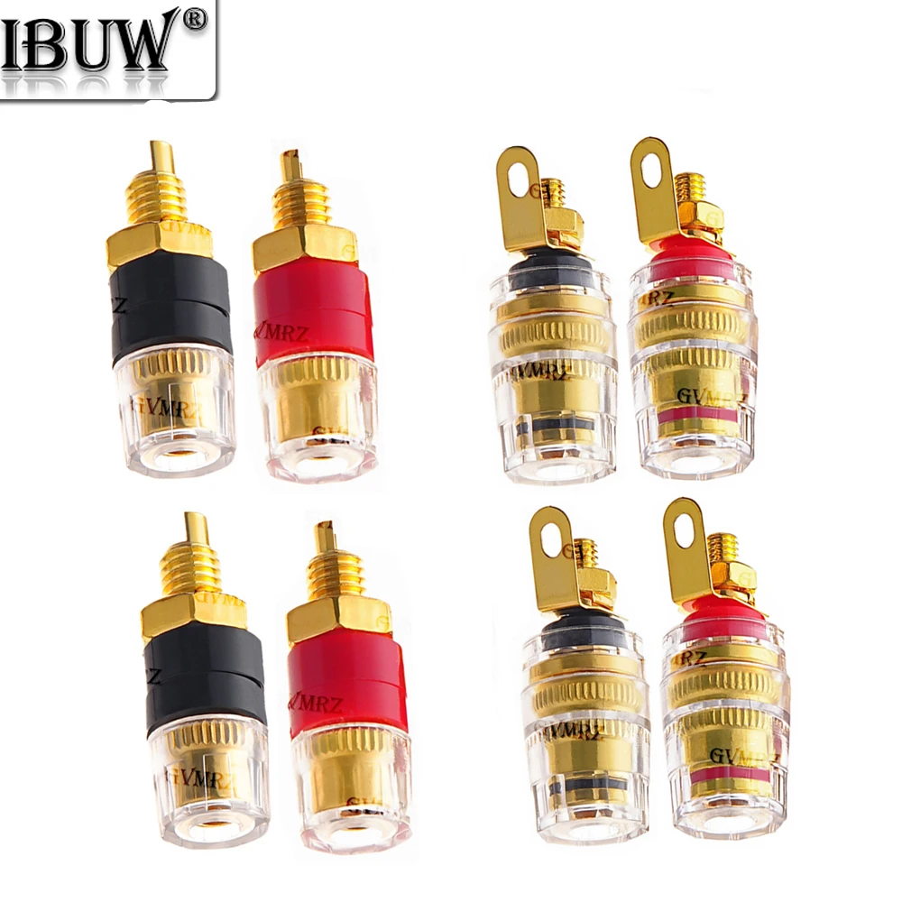 2PCS Red Black 4MM Banana Connector Amplifier Banana Plug Socket Connector The Speaker Terminal 4MM