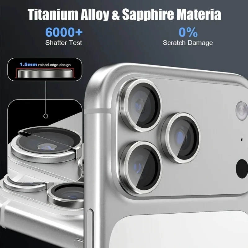 1Set Scratch-Resistant Ultra-Clear Tempered Glass Camera Lens Protector - for iPhone 17 16 15 14 13 12 11 Pro Max Perfect Fit view 3