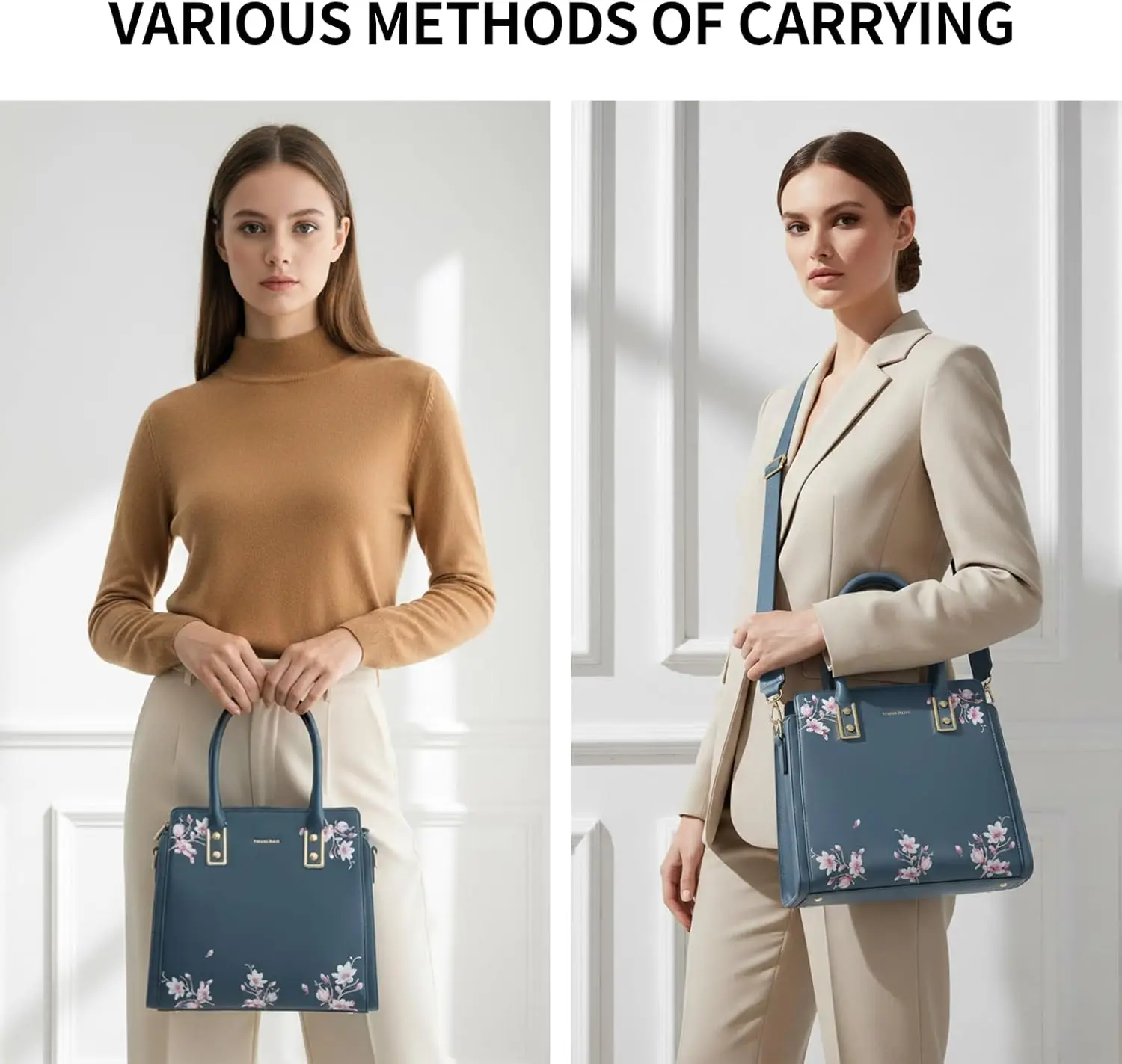 Handbags for Women with Multiple Internal Pockets in Pretty Color Combination, Women's Satchel Handbag