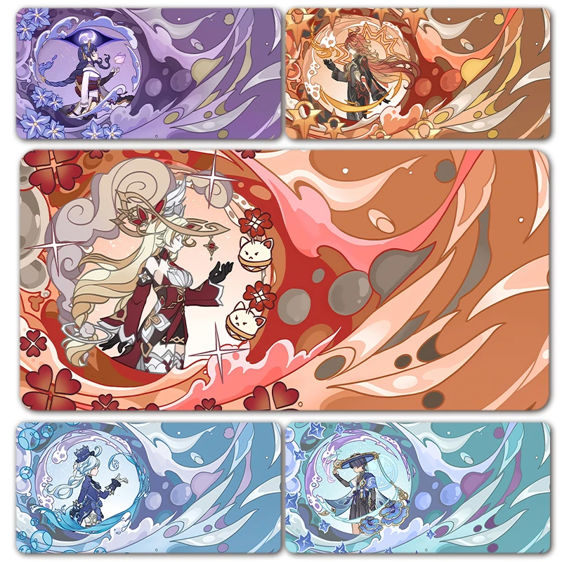 Mavuika Neuvillette Wanderer Furina Raiden Alice Characters Genshin Impact Mouse Pad Mousepad XXL Keyboard Desk Mat