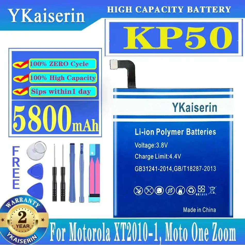 

Battery High-Efficiency KP50 For Motorola XT2010-1, Moto One Zoom, Zoom Global, Global Dual Sim 5800Mah