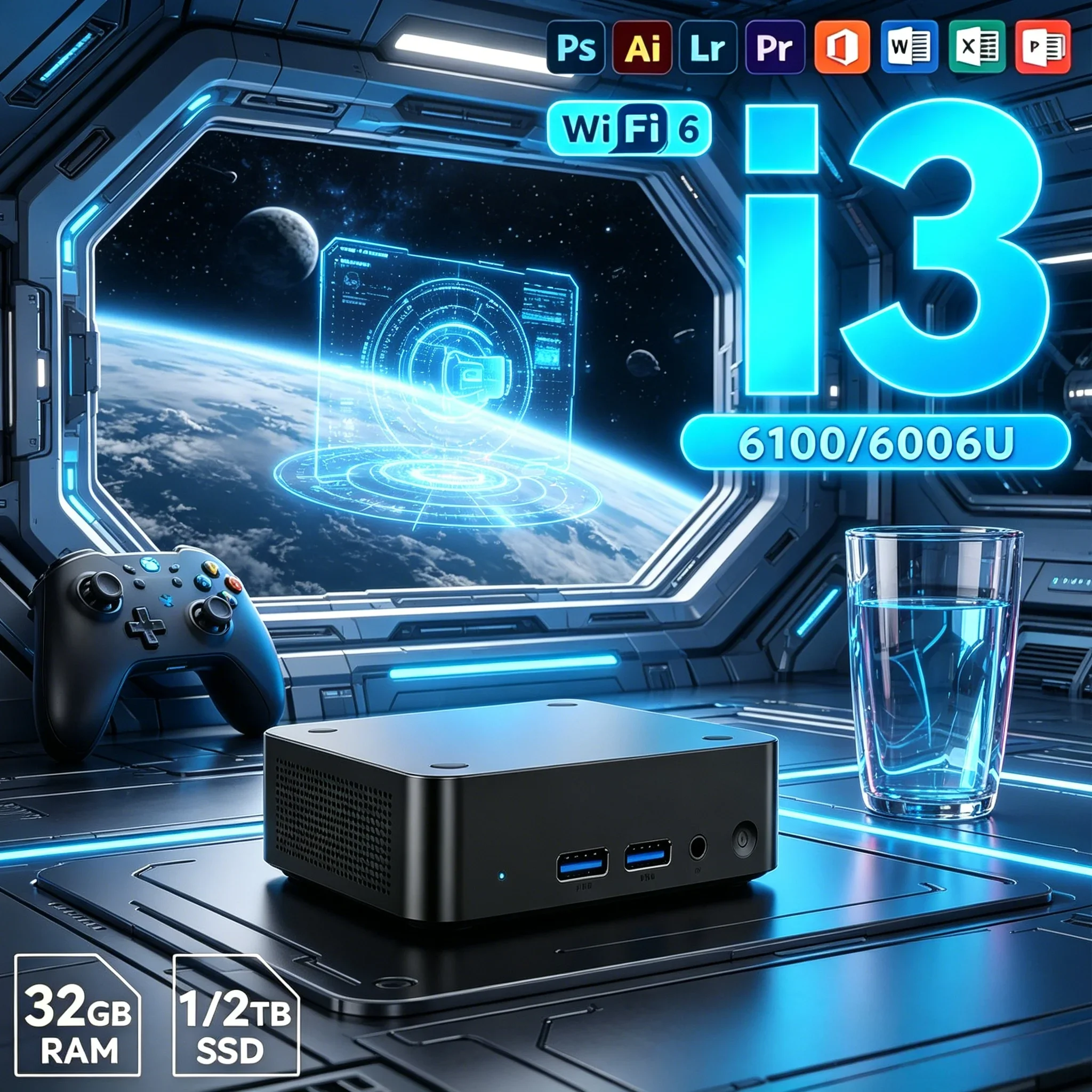 

Multifunctional 32GB RAM Mini Desktop Remote Study Office Media Editing Mini Host