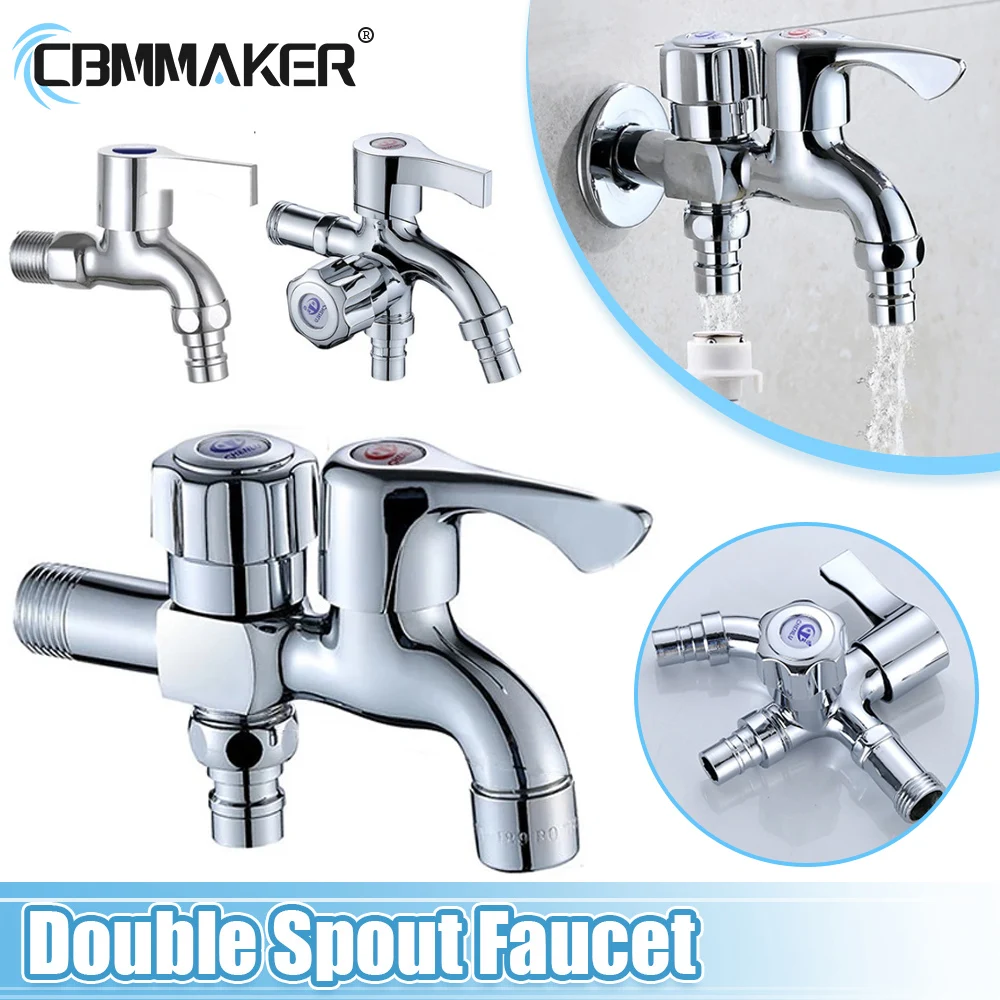 Washing Machine Tap 4-point Interface Double Ended Brass Faucet Mop Pool Expansion Faucet Multifunctional Bathroom Accessories