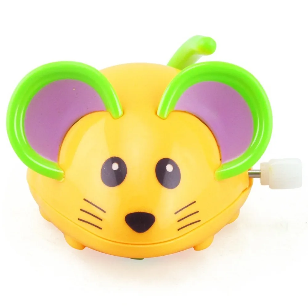 Juguete de relojería de rata de plástico creativo, juguete de relojería pequeño e interesante, cadena para correr, juguete educativo interactivo para niños