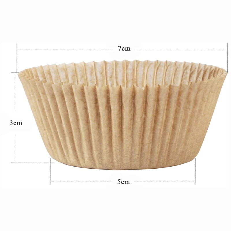 300Pcs Natural Cupcake Liners, Grease-Proof Paper Muffin Baking Cups, Food-grade Wrappers Cases for Wedding Party Bakeware