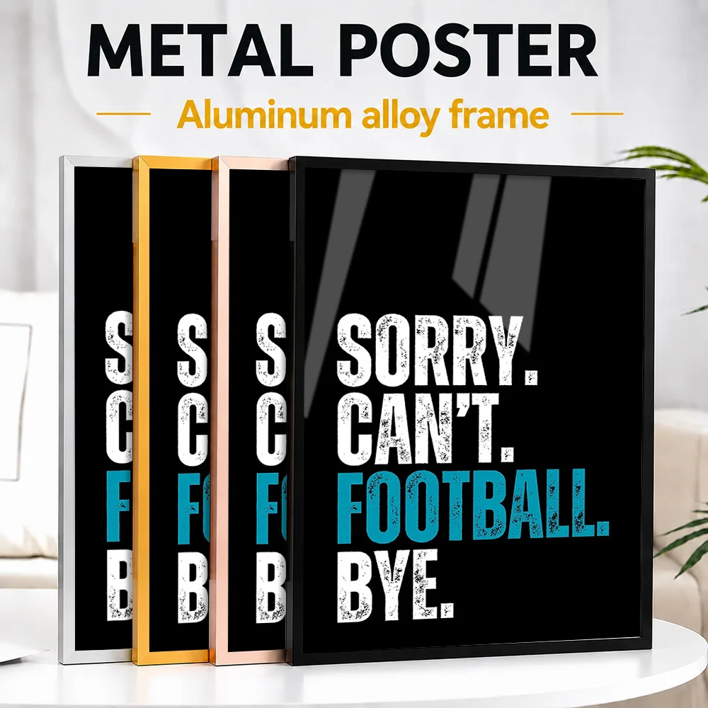Football Bye Framed Metal Poster Personalized Photo Inspirational Hero Style Wall Art For Sports Bar Thoughtful Supporter Gift