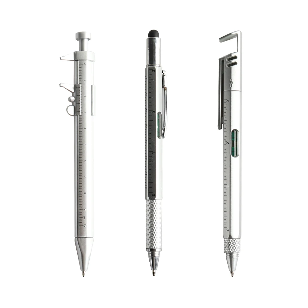 3/4Pcs/Set Multifunction Ballpoint Pen Modern Handheld Tool Measure Technical Ruler Screwdriver Touch Screen Stylus Spirit Level