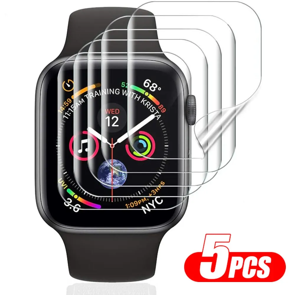 

5 шт./лот защитная пленка для экрана Apple Watch 8 7 6 SE 5 4 3 полная защитная пленка для IWatch Series 38 мм 42 мм 45 мм 41 мм 40 мм 44 мм