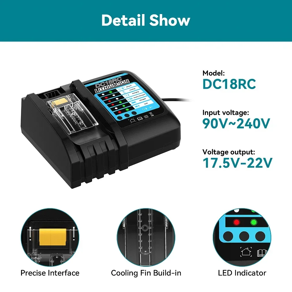 For Makita 18V Battery 12Ah 18Ah Lithium Battery Compatible For Makita BL1830 BL150B BL1860B Battery Hammer Drill Power Tools