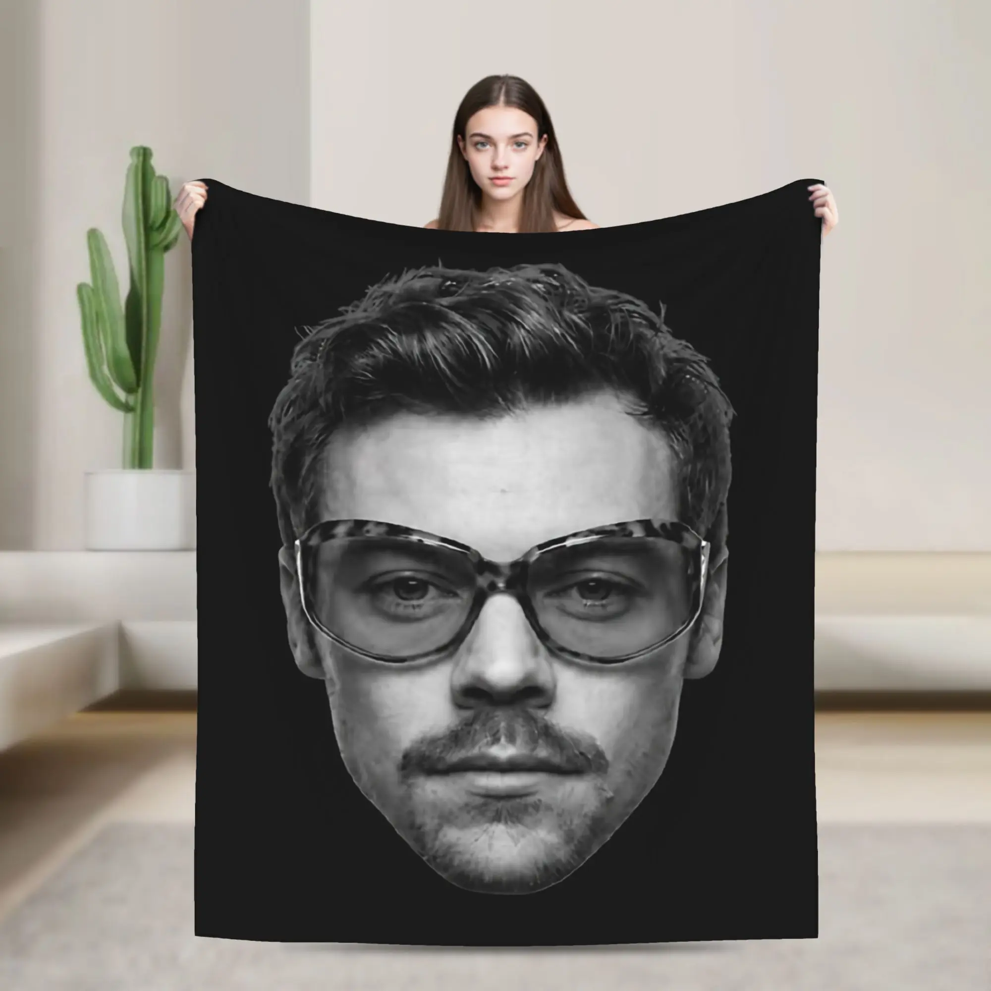 Harrys Styles Head Blankets Fleece Spring Autumn   Multifunction Ultra-Soft Throw Blankets for Bedding Couch Bedspreads
