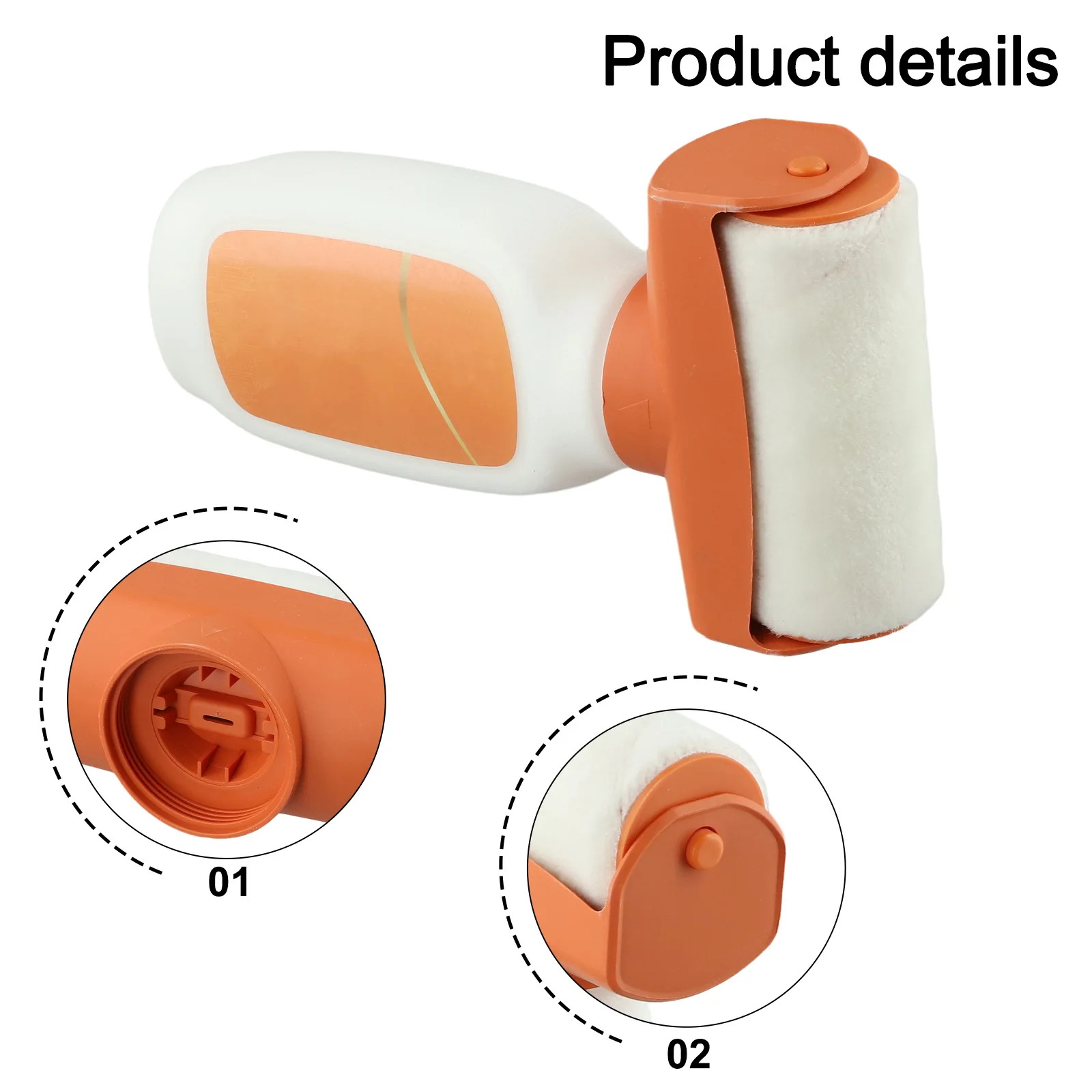 Paint Repair Tool 2-in-1 Roller Paint 360 Brushing Capability Portable Wall Repair Brush 2 In 1 Wall Repair Brush