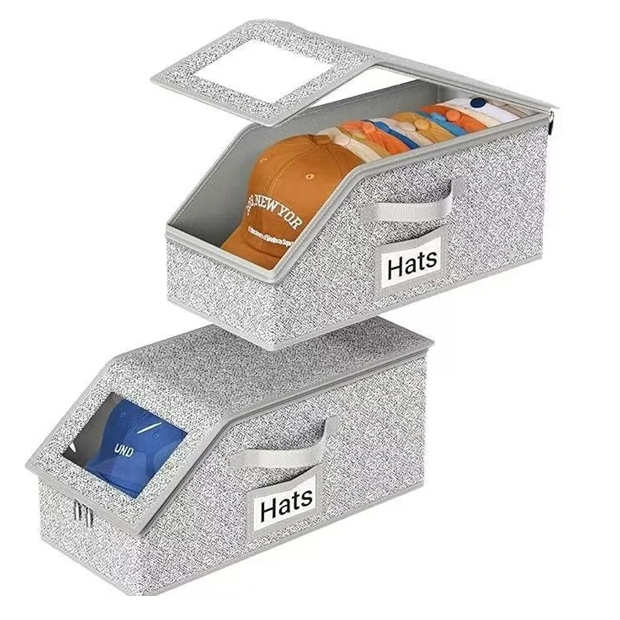 

Foldable Zipper Baseball Cap Storage Box Non-woven Dustproof Storage Box Hat Storage Box Wardrobe Storage Boxes Storage