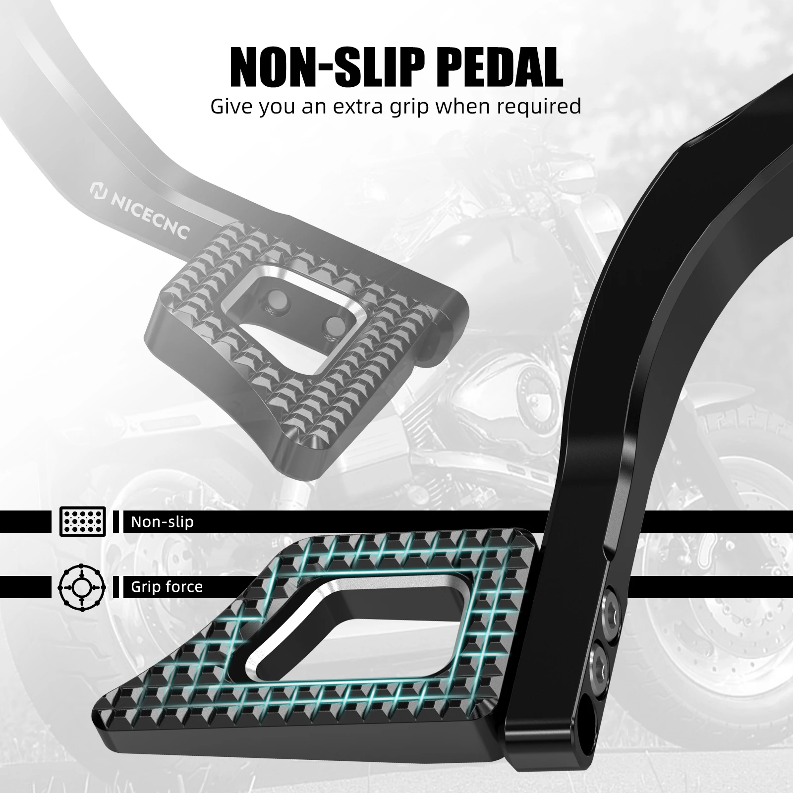 Für Harley Dyna Low Rider Street Bob Super Glide Wide Glide NICECNC Hinterer Bremshebel Pedal Mittelsteuerung Schalthebel – Detail 2