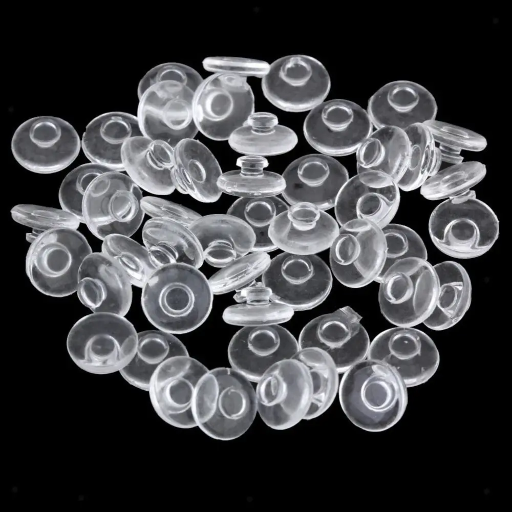 25 Pairs Silicone Eyeglass Sunglass Nose Pad Clear Round Push in Nose Pads Glasses Repairs Anti-Slip Eyeglass Repair Tool