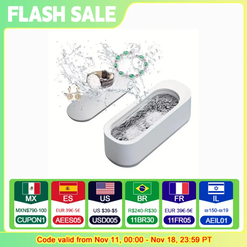 Portable Eyeglass Cleaner Jewelry Watch Makeup Brush Necklace Mini Washing Machine Vibration Cleaning Cleaning Machine