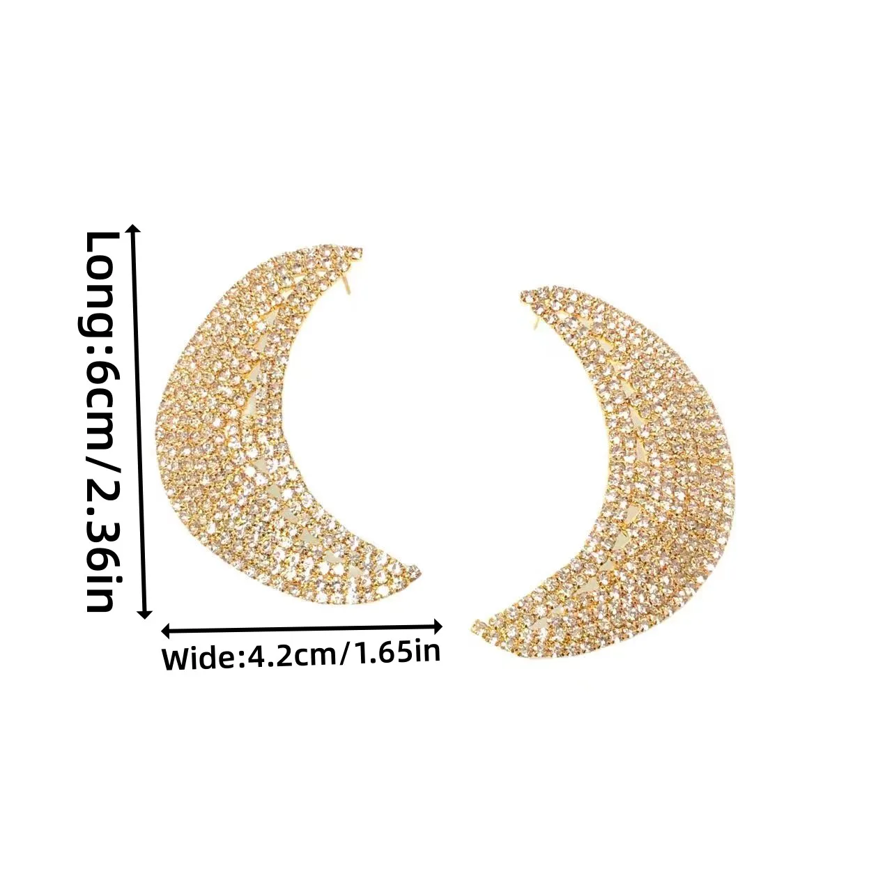 Luxury shiny Rhinestone Earrings moon Style Pendant Earrings for women fashion jewelry Evening Dress Crystal Earrings gifts