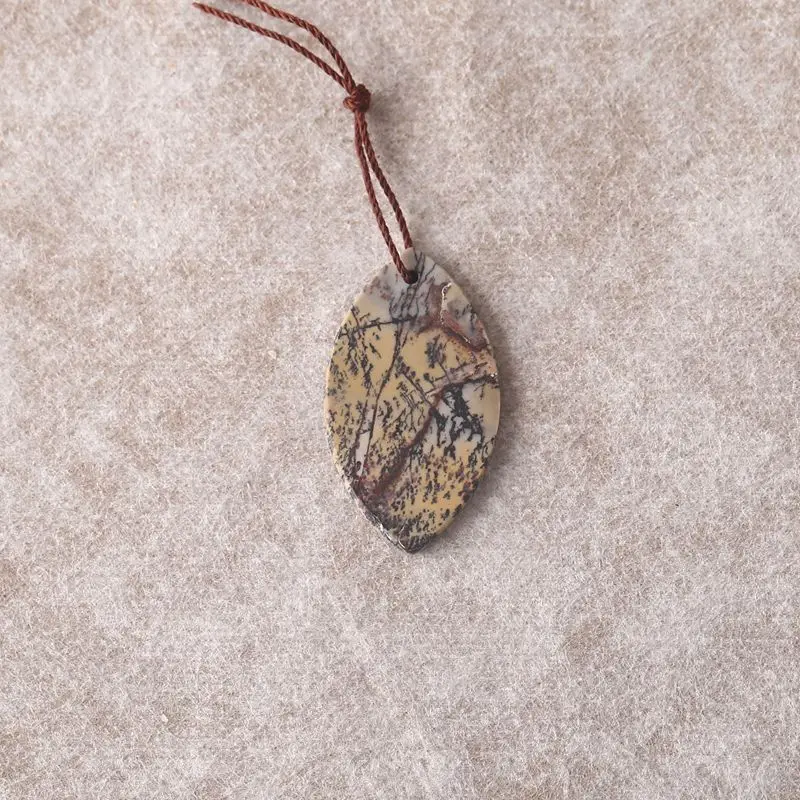 

Natural Chohua Jasper round Pendant Handpolished Earthy Brown-Gray Gemstone with Swirling Vein Patterns for Fashion Accessory