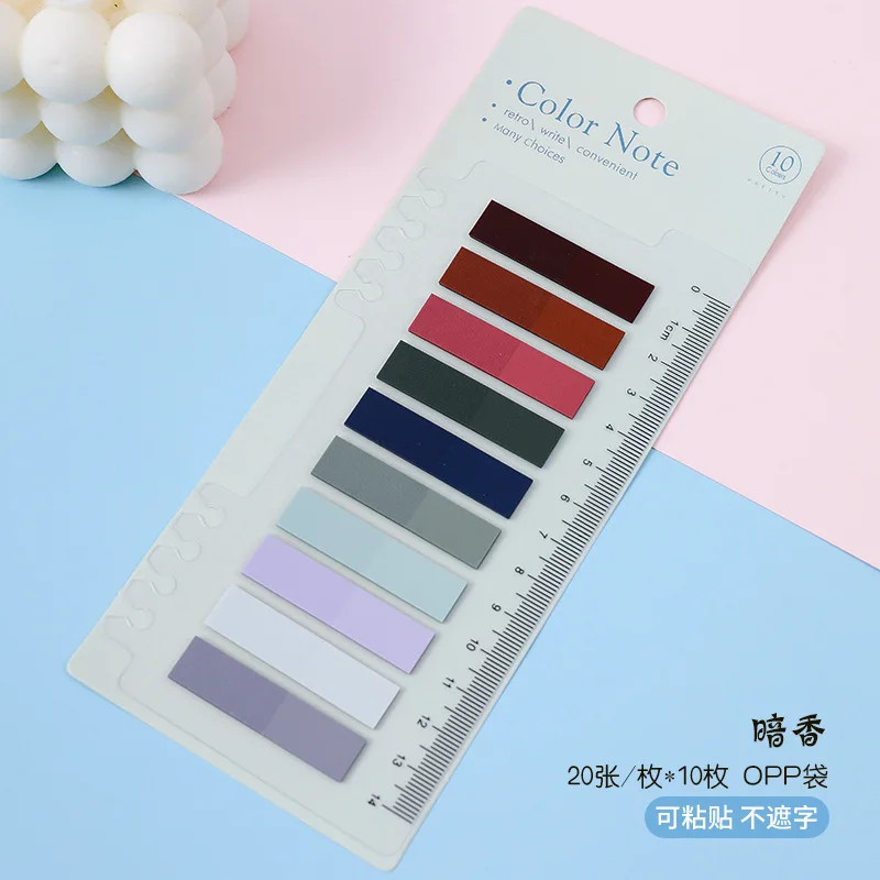 200 Sheets Transparent Sticky Notes Self-Adhesive BookMarkers Annotation Reading Book Clear Tab Kawaii Cute Stationery
