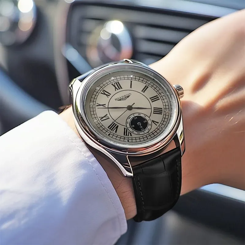 Reloj de pulsera de marca superior para hombre, Reloj de negocios de lujo resistente al agua para hombre, Reloj de cuarzo, Reloj de cuero, bonito, 2025 nuevo