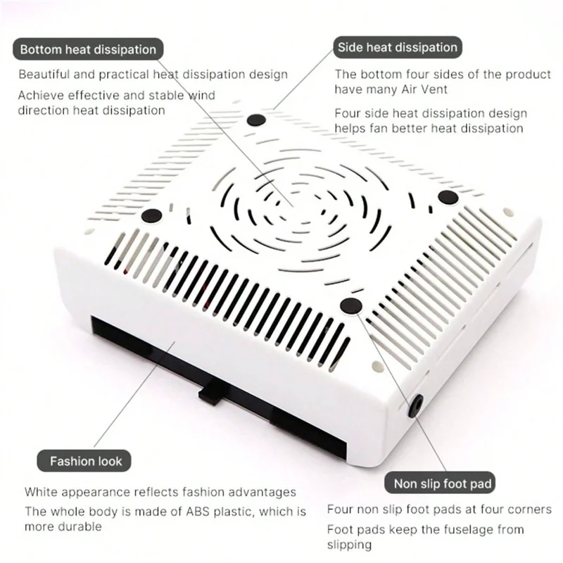 Potężny odpylacz do paznokci nowy ulepszony środek do czyszczenia paznokci-odpylacz do paznokci z filtr wielokrotnego użytku filtrem do paznokci