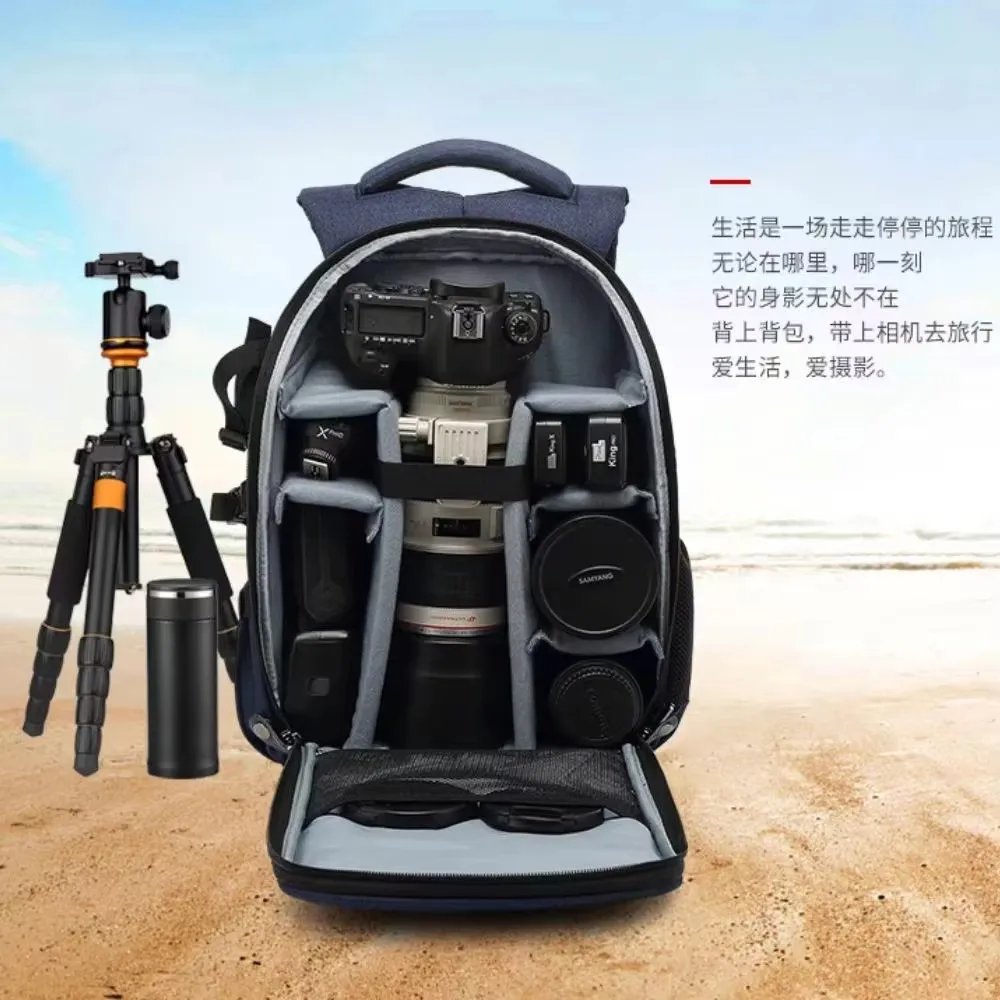 Cross border popular DSLR digital camera bag, micro single waterproof and wear-resistant backpack, outdoor men's and women's com