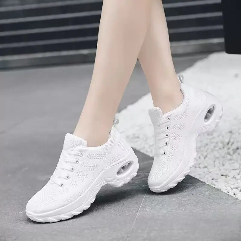 Women's Summer Casual Thick Bottom Platform Shoes Korean Style Student Sports Shoes Fashionable Air Cushion Shoes