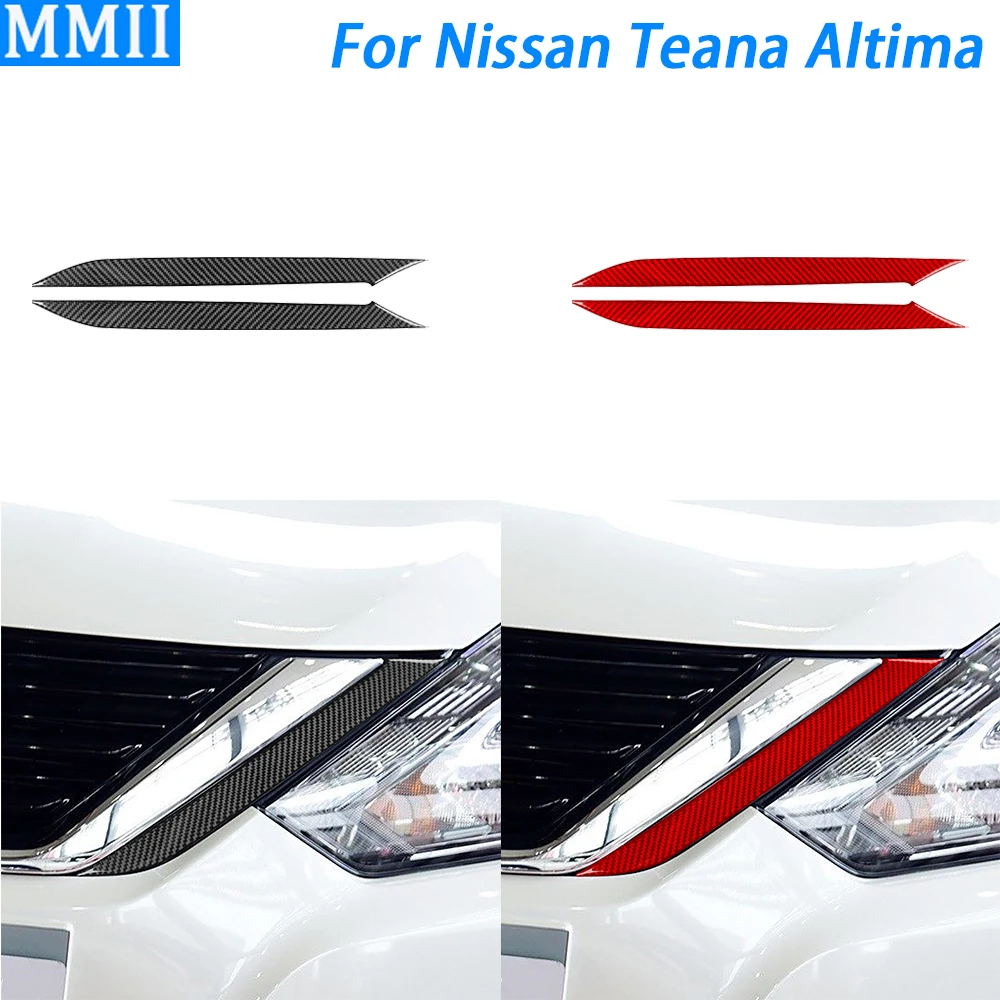 

For Nissan Teana Altima 2013-2018 Carbon Fiber Front Bumper Center Grille Side Cover Trim Car Decoration Accessories Sticker