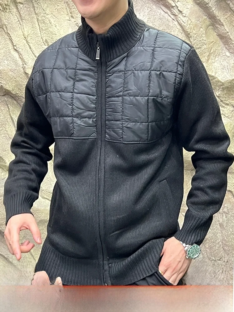 

Сводная ветрозащитная хлопковая куртка с воротником-стойкой Fce в стиле пэчворк для мужчин, подходит для длинной свечи на молнии