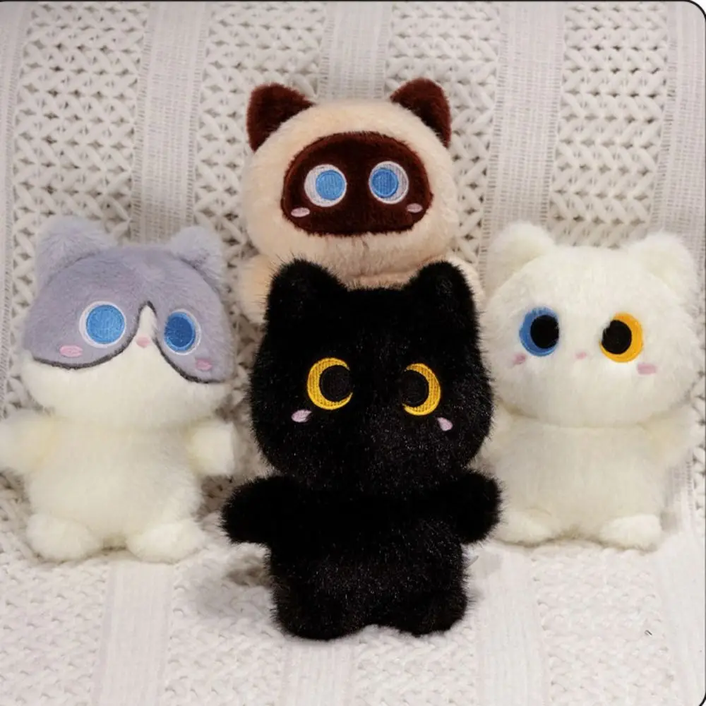 Decoración de escritorio, gatito siamés, gato naranja, vaca, gato, muñeco de trapo esponjoso, gato relleno, muñeca de gato heterocromática perezosa, niños y niñas