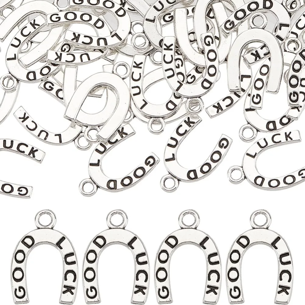 100 ชิ้น Horseshoe Charms Horseshoe จํานวนมากโชคดี Lucky War Horse Charm สําหรับเครื่องประดับ DIY ทําชุด