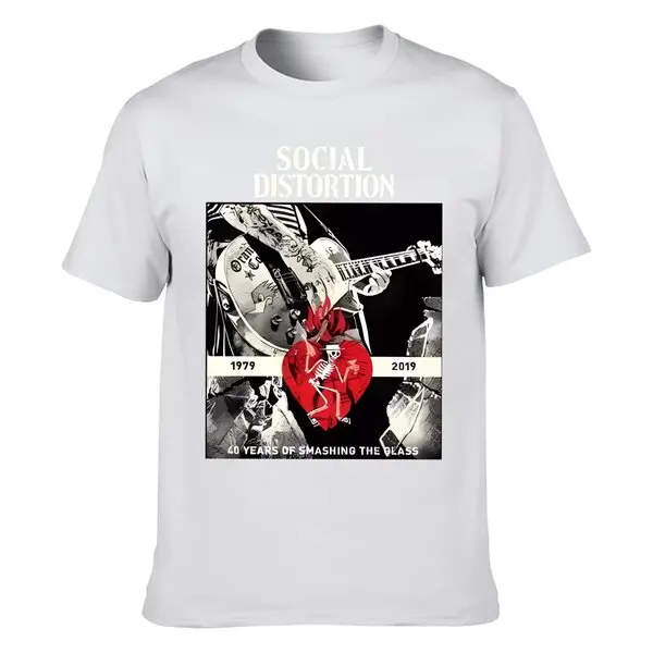 Social Distortion 40 Years Men T-shirt Black Unisex All Size S to 5XL2024 High quality Brand T shirt Casual Printed 100% Cotton