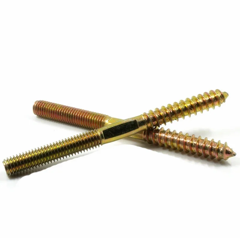 10-100pcs M4 M5 M6 M8 M10 Hanger Bolt Wood To Metal Dowels Double Ended Furniture Fixing Self Tapping Screws Wood Thread Stud