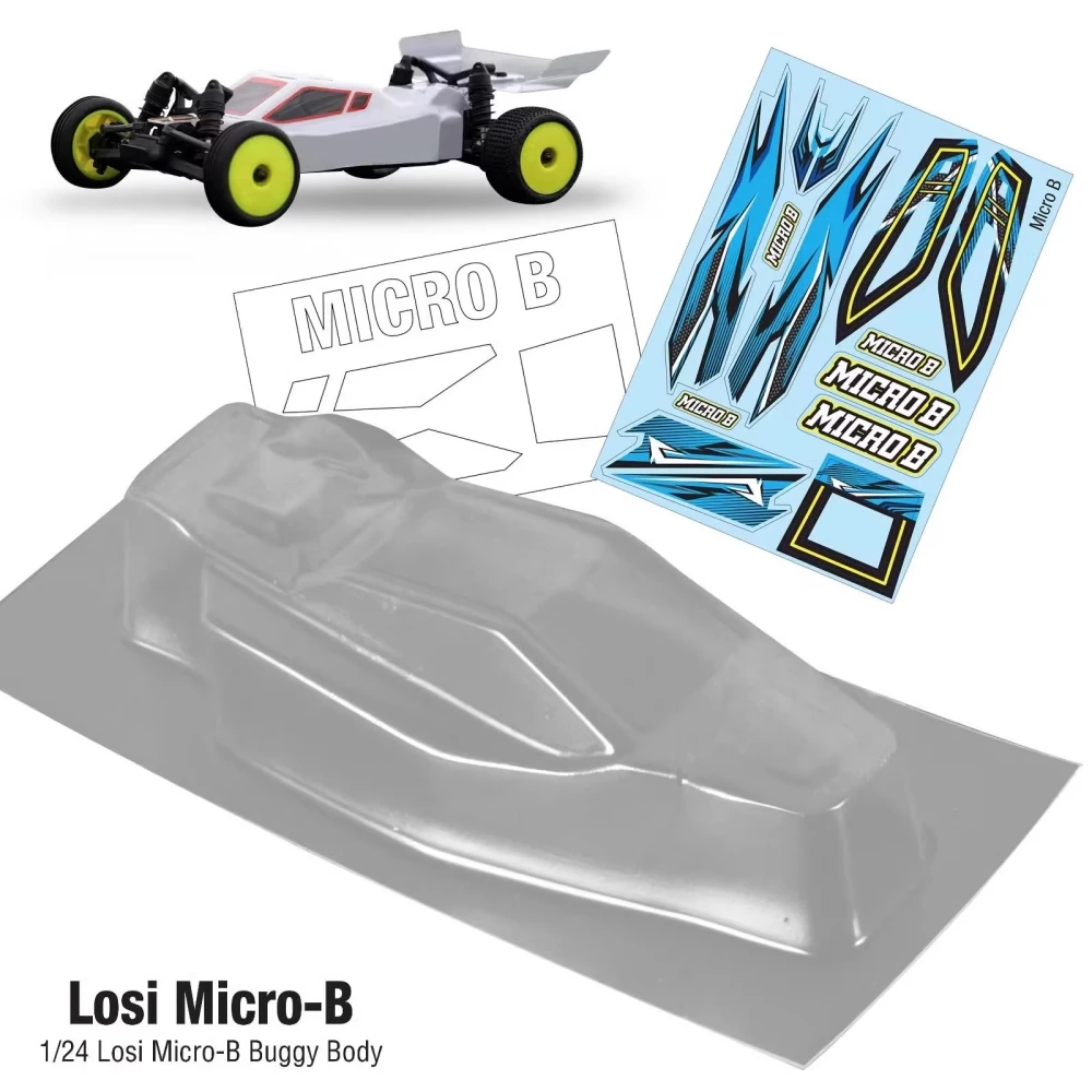 1/24 Losi Micro-B Buggy Body, Clear PC Material, with sticker, thickness 0.6mm