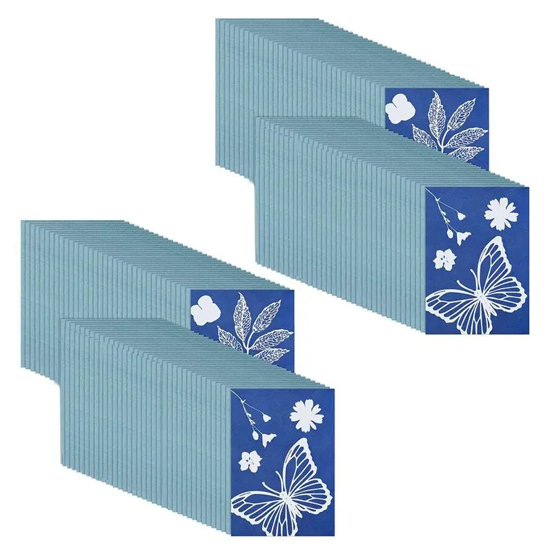 Ingenious-146 Pieces Sun Print Paper Cyanotype Paper Kit, Solar Drawing Paper Sensitivity Sunprint Nature Printing Paper
