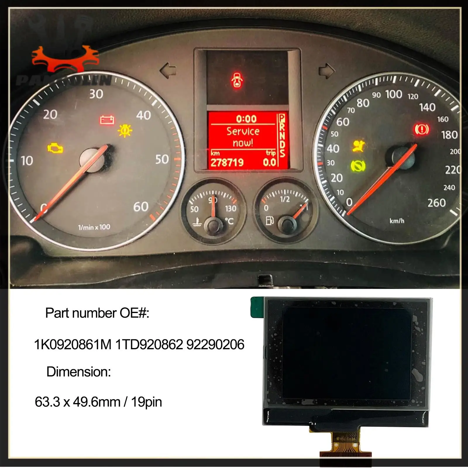 

Instrument Cluster LCD Display Screen 1K0920861M 1TD920862 92290206 For Golf V Passat B6 Touran Mk1 Jetta Seat Skoda Dashboard